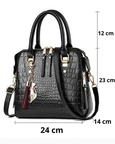 Agata | Lærveske med krokodilleprint