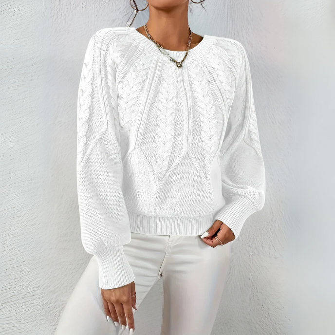 Amelie | Tidløs strikkegenser dame med kabelmønster