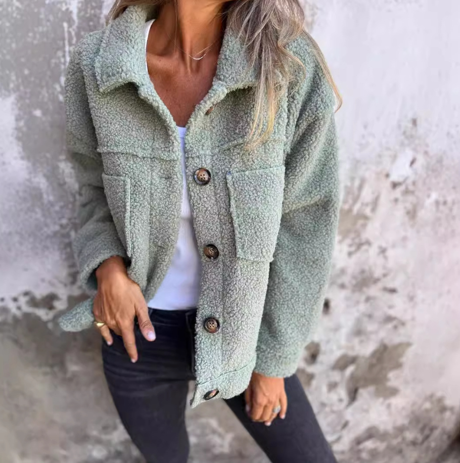 Angela | Varm teddyjakke med uanstrengt eleganse