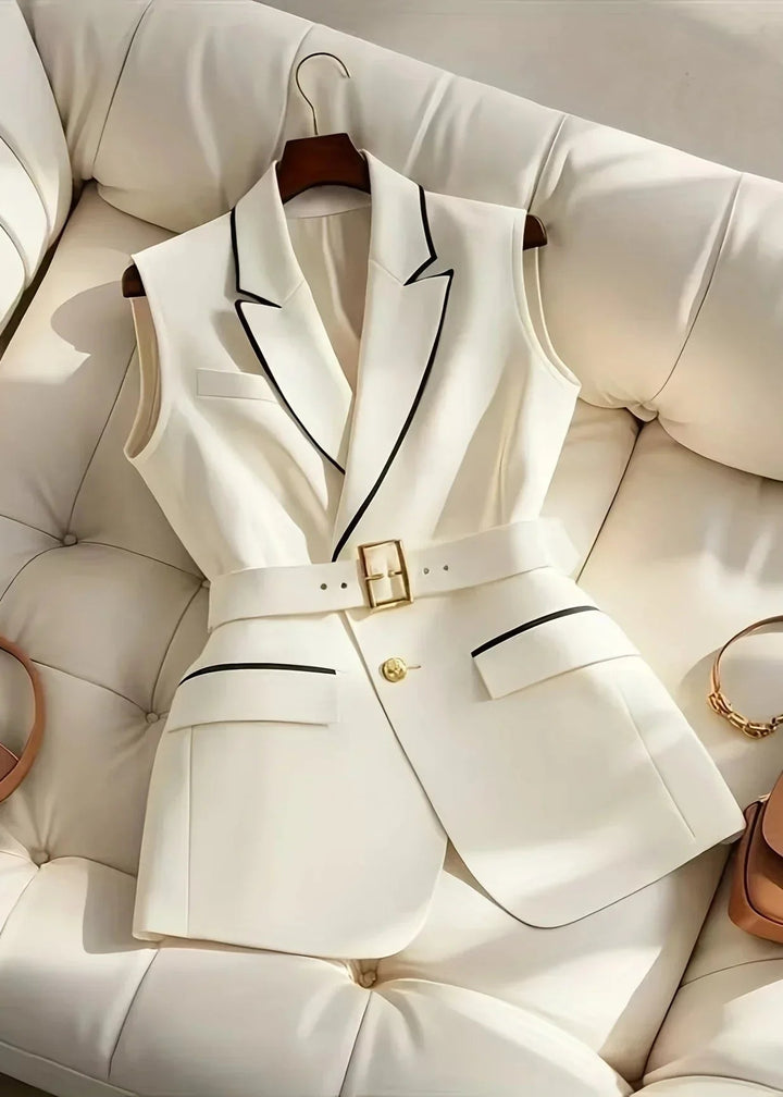 Beatrice | Smal blazervest med justerbart belte