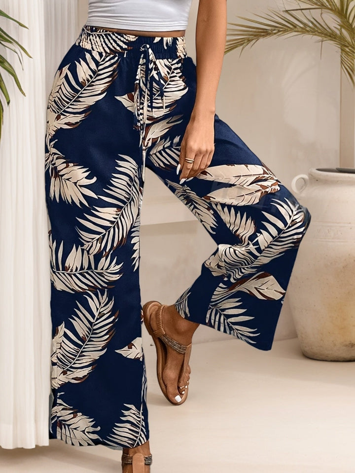 Camille | Lett sommerbukse med høyt liv og blomsterprint