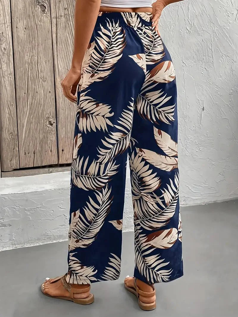 Camille | Lett sommerbukse med høyt liv og blomsterprint