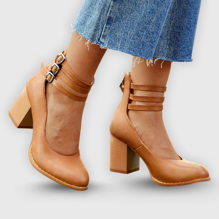 Carol | Minimalistiske sandaler dame med blokkhelt