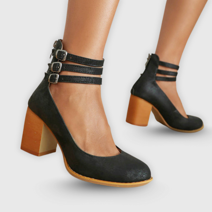 Carol | Minimalistiske sandaler dame med blokkhelt