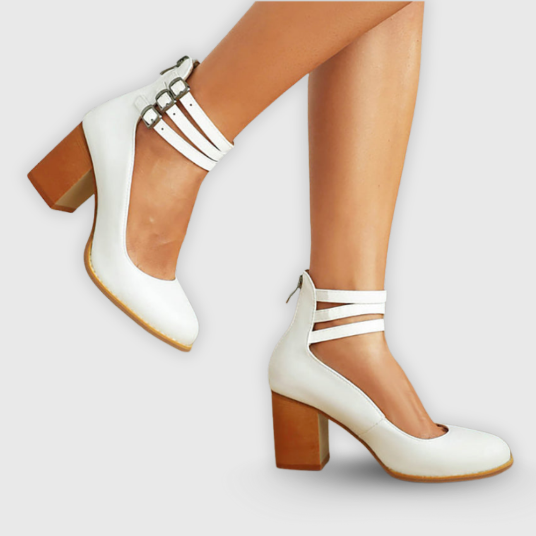 Carol | Minimalistiske sandaler dame med blokkhelt