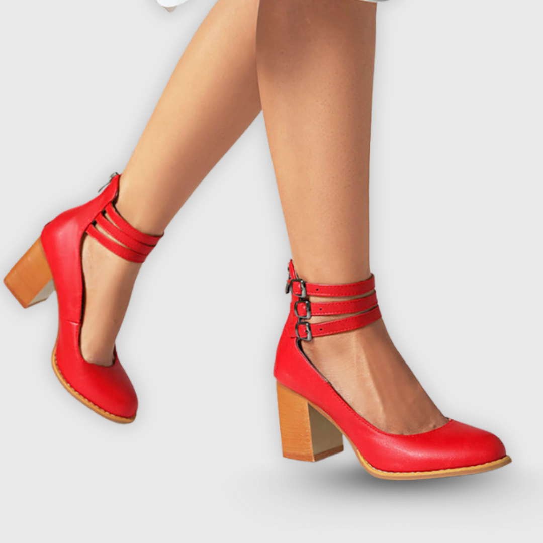 Carol | Minimalistiske sandaler dame med blokkhelt