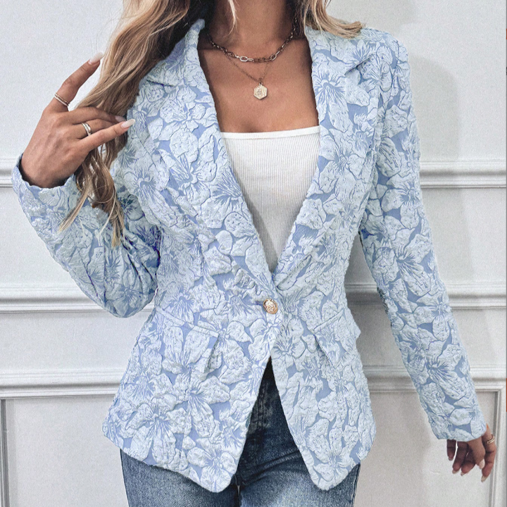 Caroline | Elegant blazer dame med blomsterdesign
