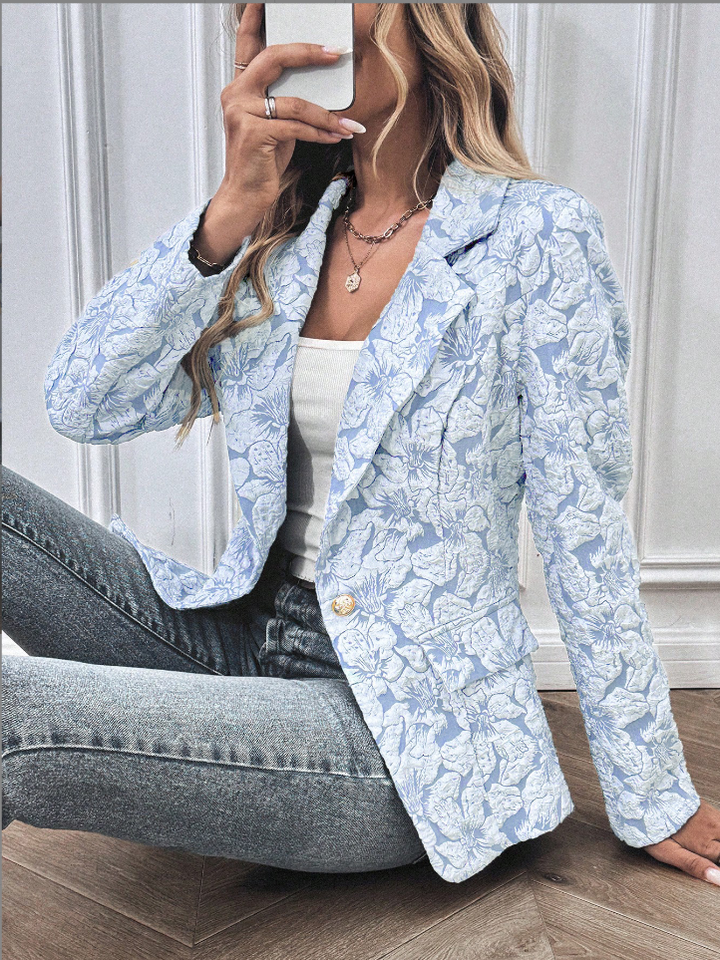 Caroline | Elegant blazer dame med blomsterdesign