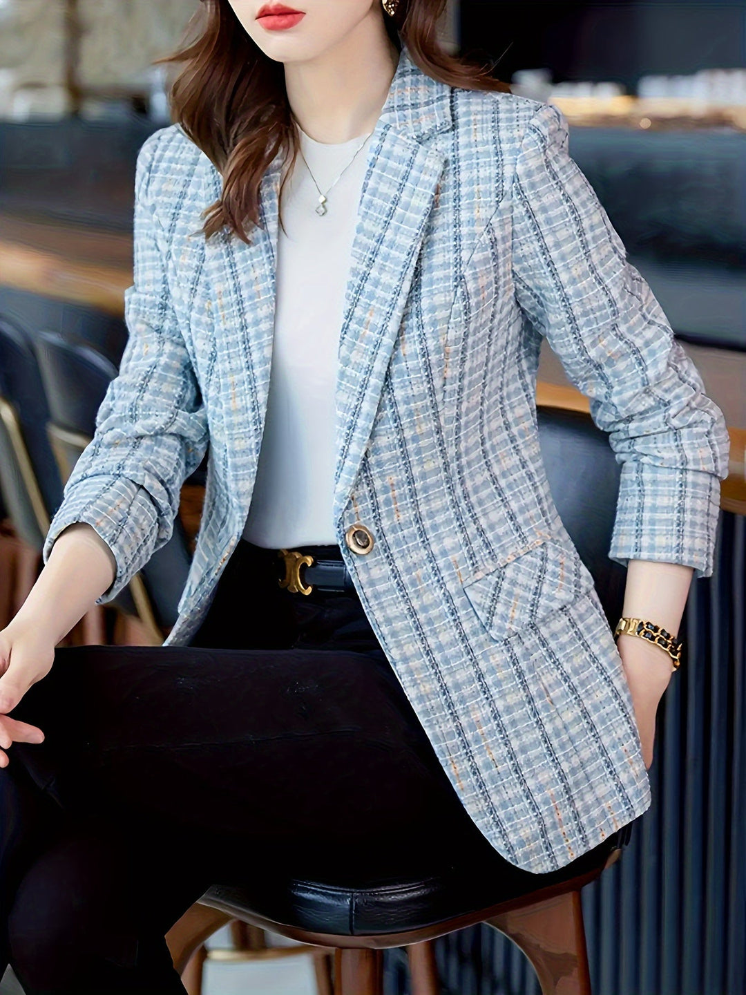 Clara | Elegant rutete blazer dame