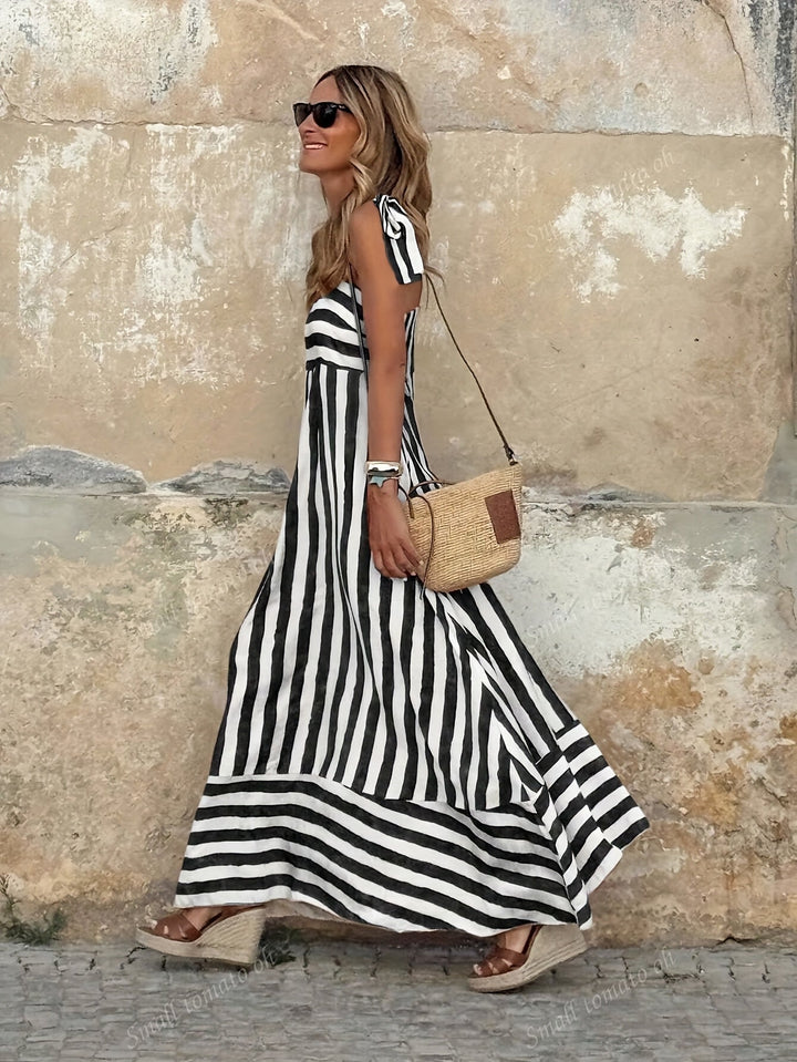 Elvira | Stripete sommerkjole med spagettistropper