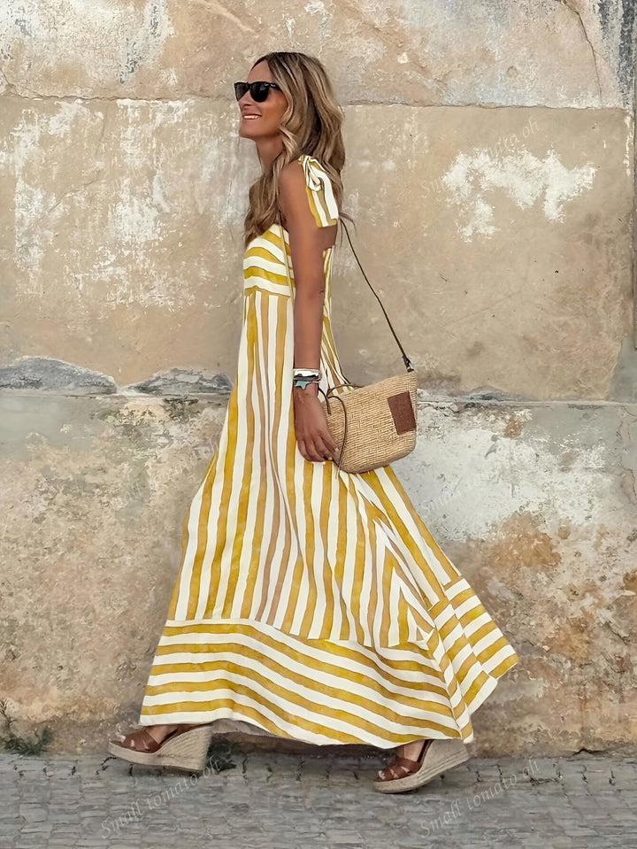 Elvira | Stripete sommerkjole med spagettistropper