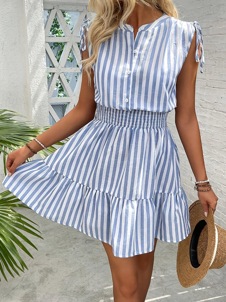 Emilie | Stripete kjole med sløyfedetaljer