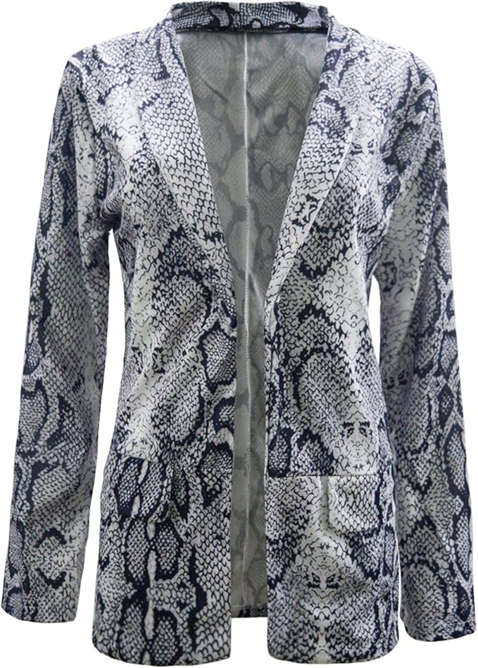 Faye | Dristig blazer dame med snakeskin-mønster