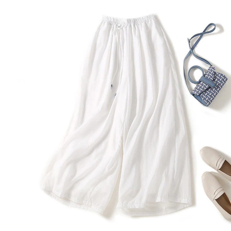 Grete | Lett og elegant linbukse dame med justerbar midje