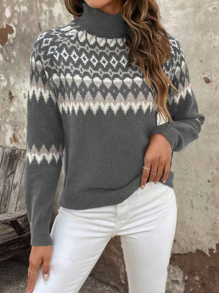 Ingrid | Varm turtleneck genser med nordisk mønster