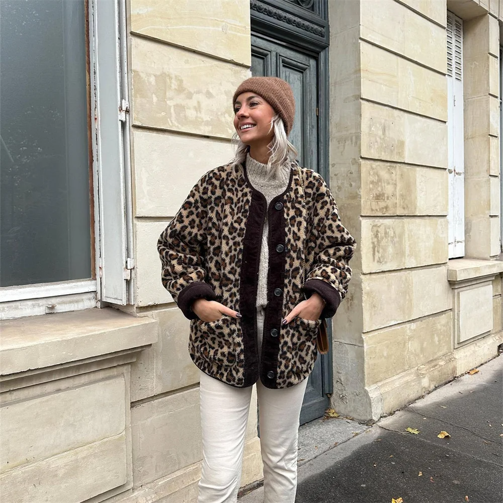 Leah | Trendy jakke med leopardmønster