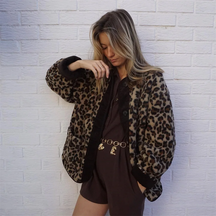 Leah | Trendy jakke med leopardmønster