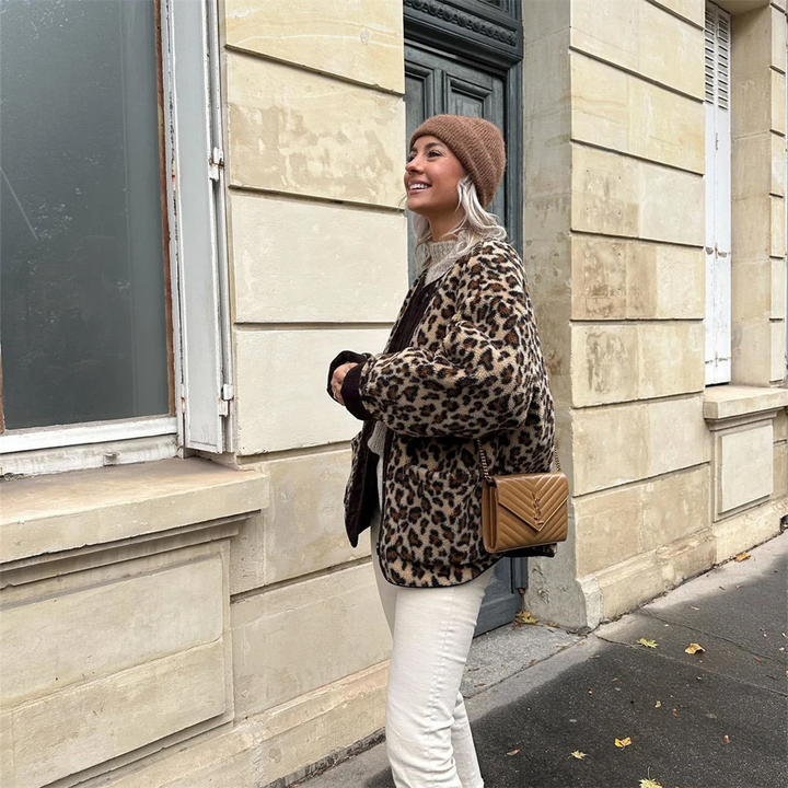Leah | Trendy jakke med leopardmønster