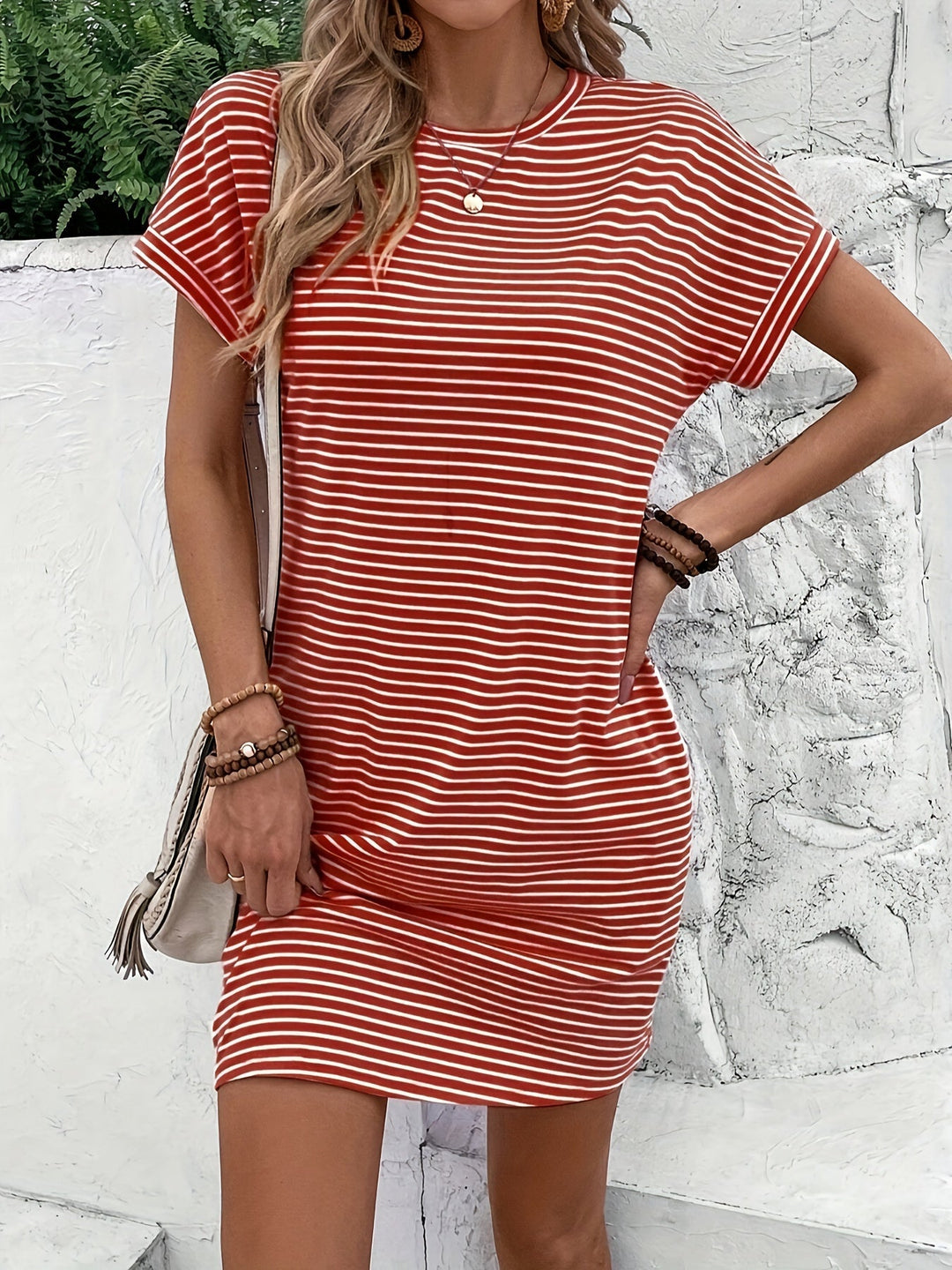 Maja | Stripete T-skjortekjole med avslappet fasong
