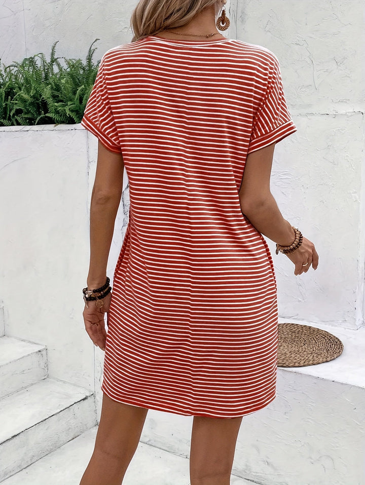 Maja | Stripete T-skjortekjole med avslappet fasong