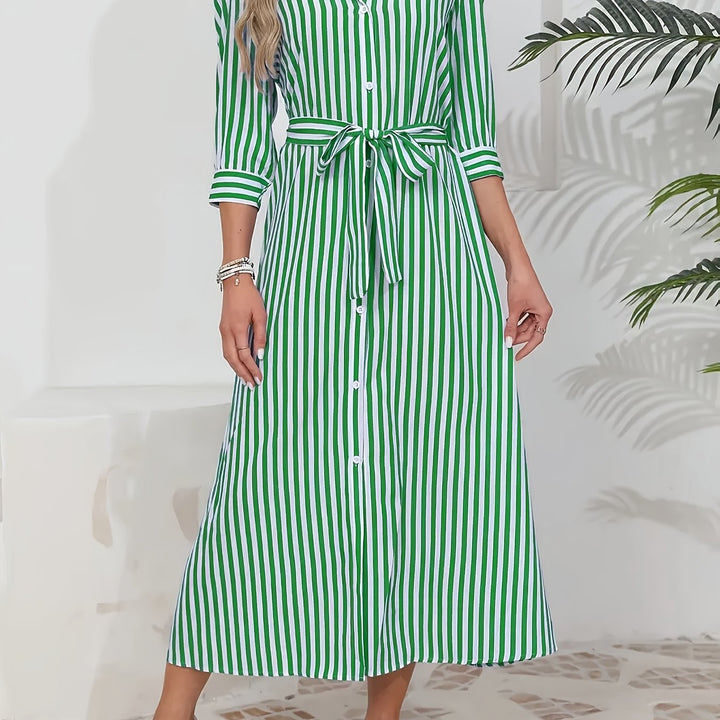 Mathilde | Elegant skjortekjole med belte