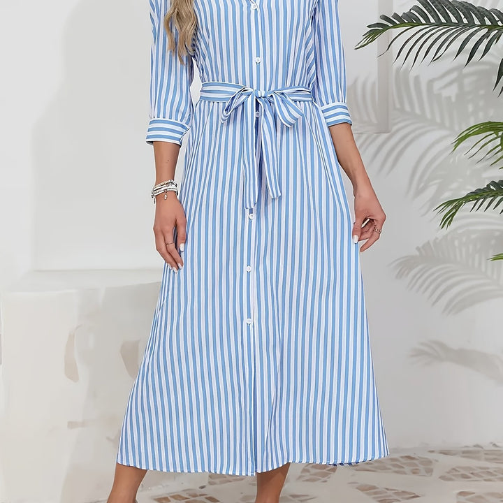 Mathilde | Elegant skjortekjole med belte