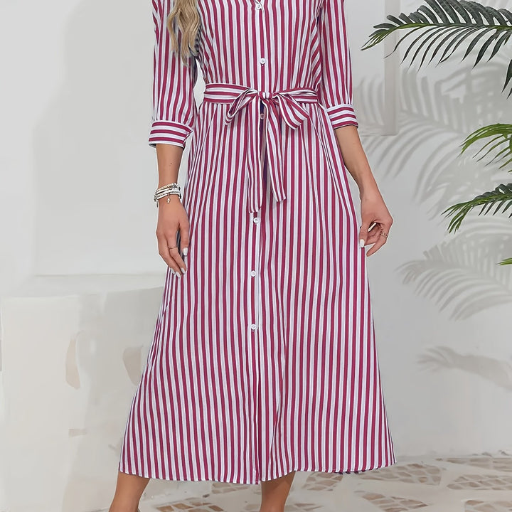 Mathilde | Elegant skjortekjole med belte