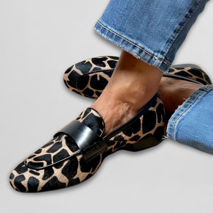 Mia | Trendy loafers med dyreprint