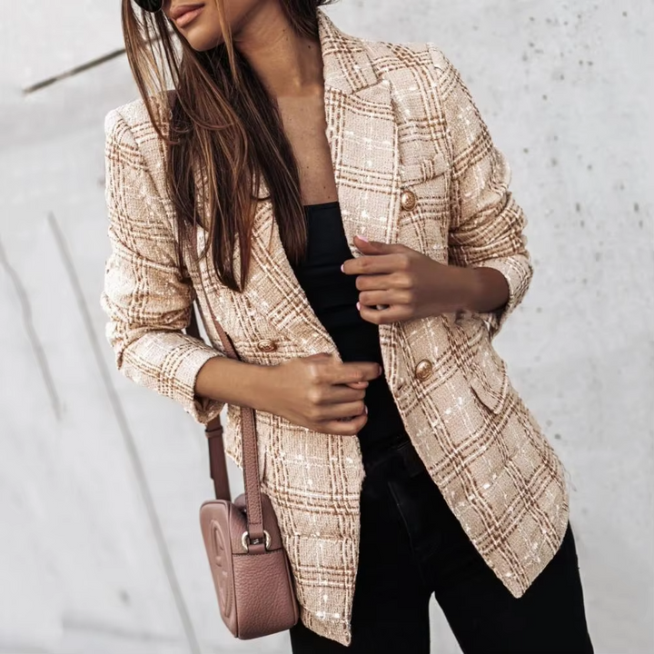 Miranda | Elegant blazer dame med glitrende detaljer
