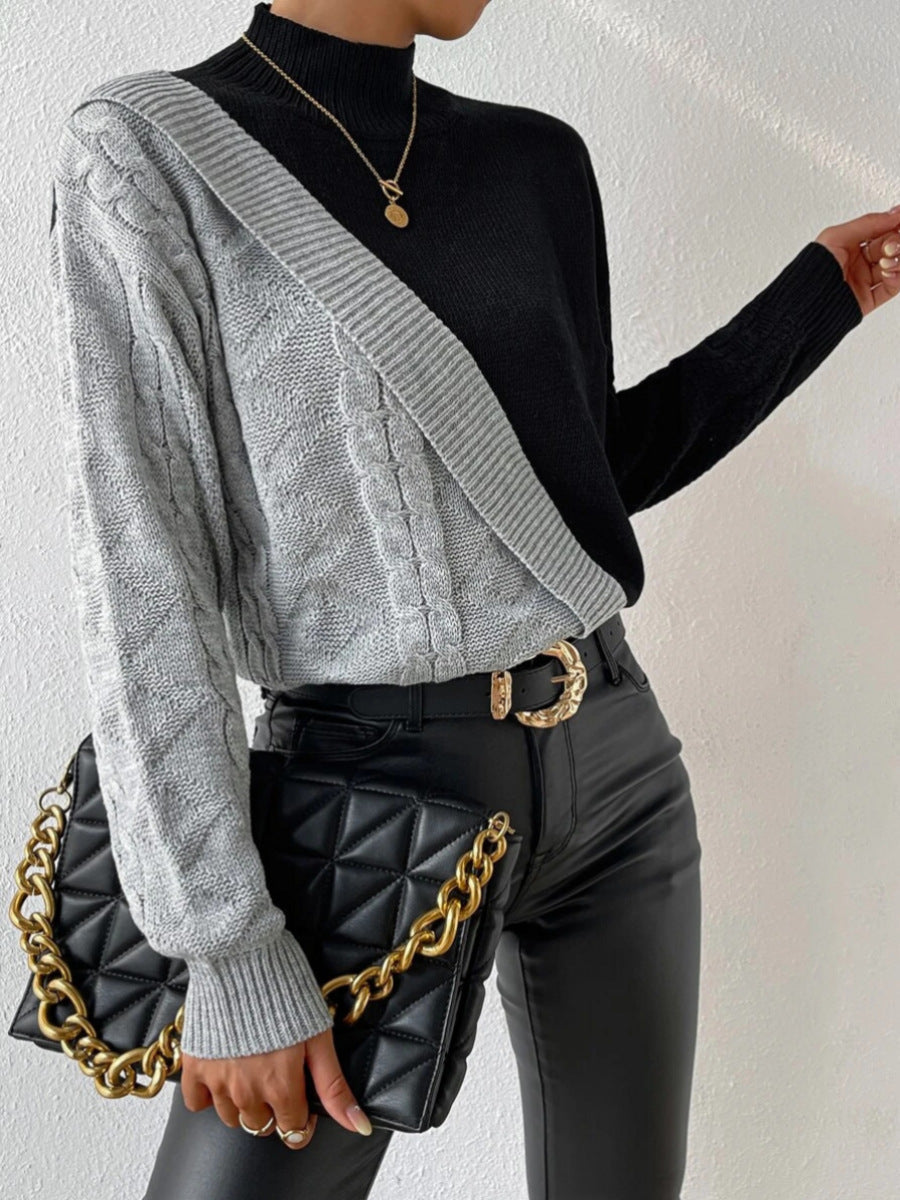 Nina | Elegant strikkegenser med høy krage